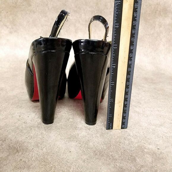 Colin Stuart Womens 714133 Size 8 Black Slip On Slingback 5" Heel Platform Pumps - Picture 6 of 10